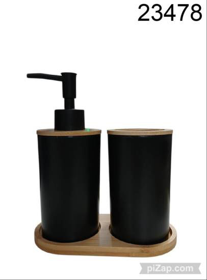 Imagen de SET DE BAÑO DUO PLASTICO Y BAMBOO 3.26